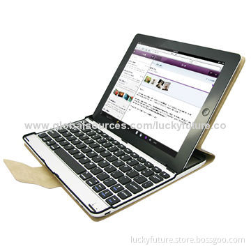 Portable 64-key Bluetooth V3.0 Keyboard with Leather Case for iPad 2/3/4, Black/Coffee/Brown/Red